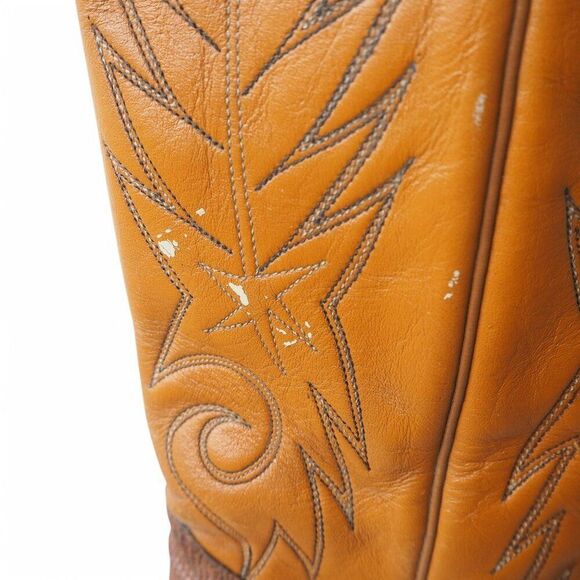 Dan Post Vintage Teju Lizard Western Cowboy Cowgirl Boots Peanut Brown Women 7C - Picture 11 of 12